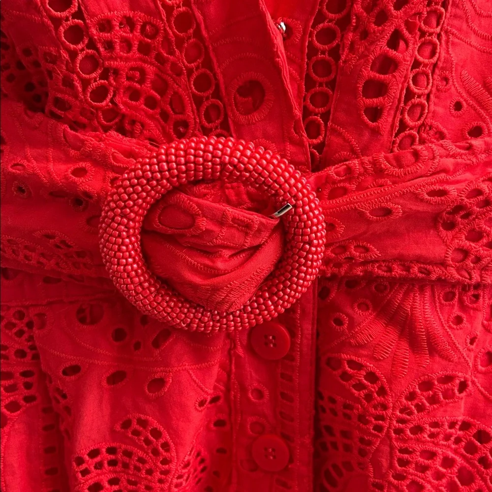 NWT! FARM Rio Red Eyelet Romper - Picture 4 of 11